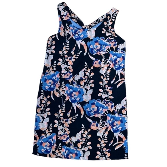 Gap Factory Sundress w/Knot Racer Back Navy w/ Floral Print EUC  XS - Picture 2 of 7